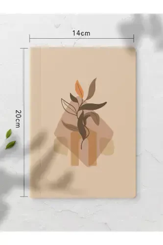 Boho Çizgisiz Defter Seti - 4 Adet - 14cm*20cm - 64 Sayfa-Bej - 5