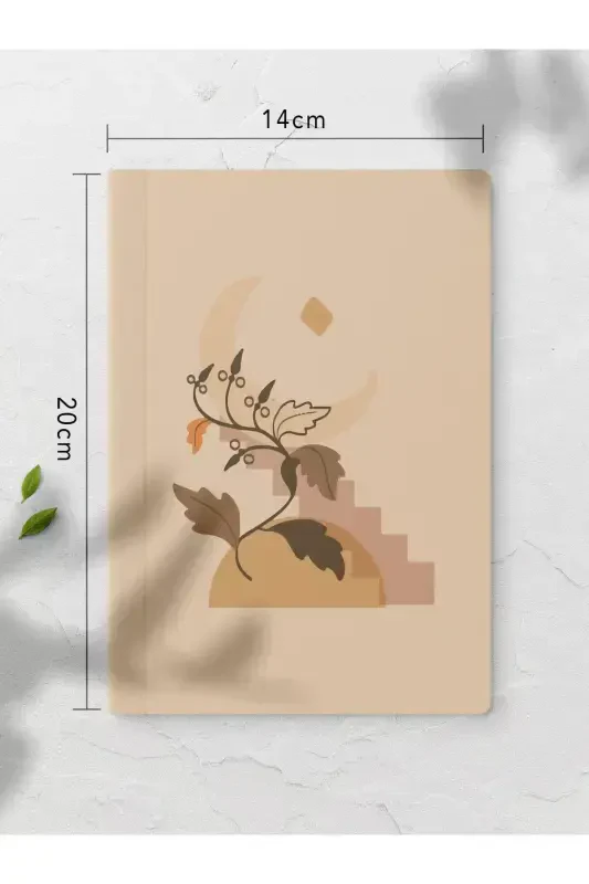 Boho Çizgisiz Defter Seti - 4 Adet - 14cm*20cm - 64 Sayfa-Bej - 6