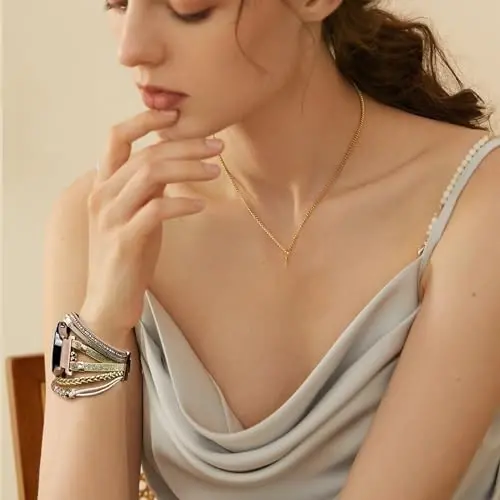 Boho teri bilaguzuk Samsung Galaxy Watch 8/7/6/5/4 uchun 40mm 44mm ayollar, 20mm qo'lda ishlangan ko'p qatlamli munchoqli soat bilaguzuklari Watch 8 6 Classic 43mm/Watch 5 Pro/Watch4 Classic 42mm/Galaxy Active 2 uchun - 6