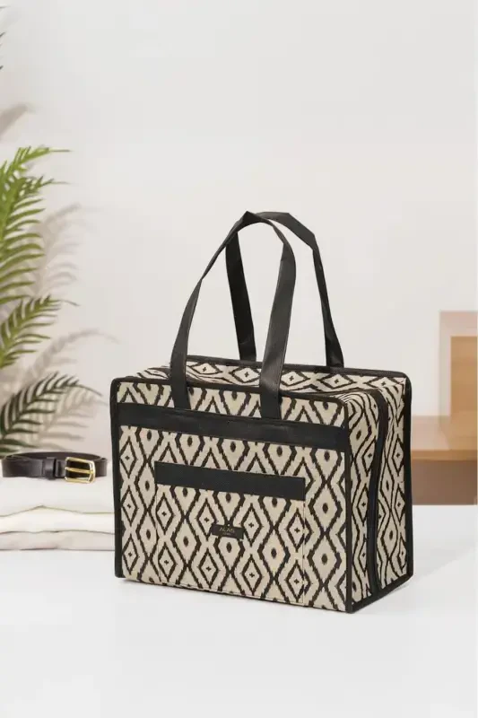 Boho Travel Bag Multi-Purpose Bag-Black - 1