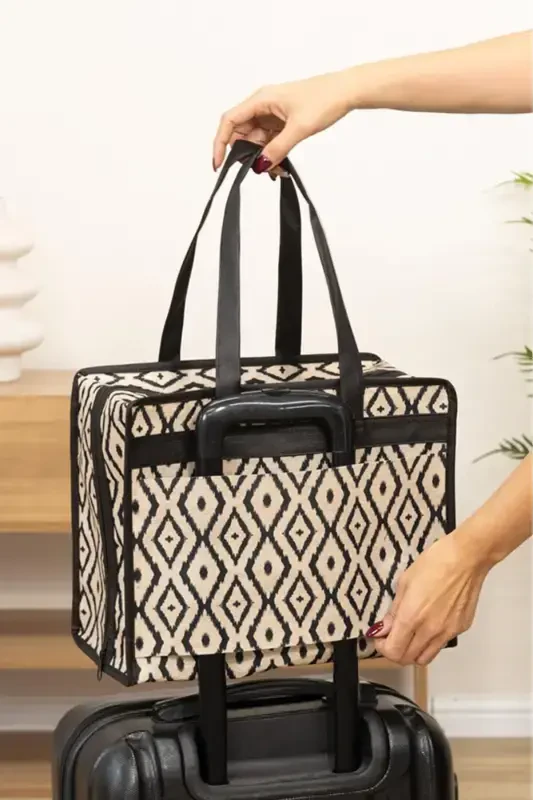 Boho Travel Bag Multi-Purpose Bag-Black - 3