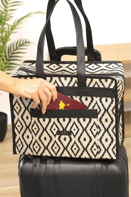 Boho Travel Bag Multi-Purpose Bag-Black - 4