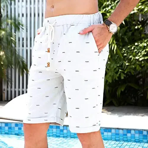 Boisouey erkaklar zig'ir kundalik klassik kesimli qisqa yozgi plyaj shortiklari - 4