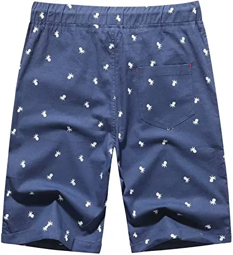 Boisouey Men's Linen Casual Classic Fit Short Summer Beach Shorts - BOISOUEY (1)