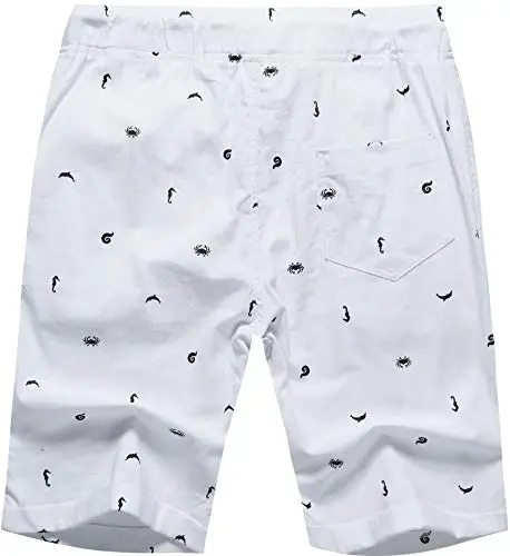 Boisouey Men's Linen Casual Classic Fit Short Summer Beach Shorts - 2