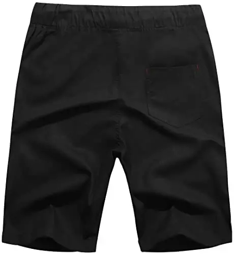 Boisouey Men's Linen Casual Classic Fit Short Summer Beach Shorts - BOISOUEY (1)