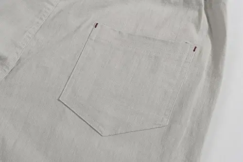 Boisouey Men's Linen Casual Classic Fit Short Summer Beach Shorts - 5