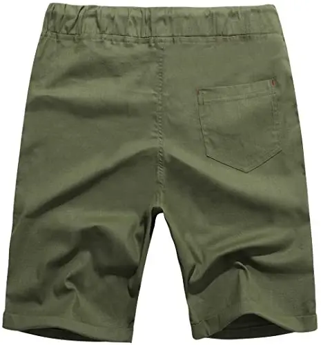 Boisouey Men's Linen Casual Classic Fit Short Summer Beach Shorts - BOISOUEY (1)