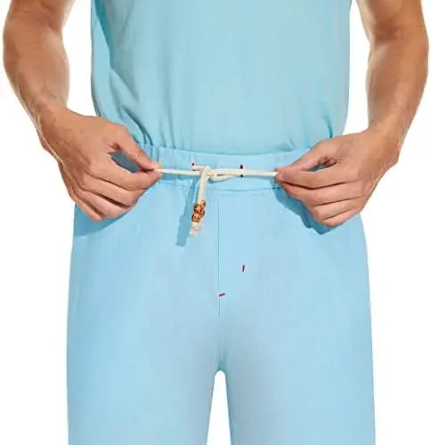 Boisouey Men's Linen Casual Classic Fit Short Summer Beach Shorts - 4