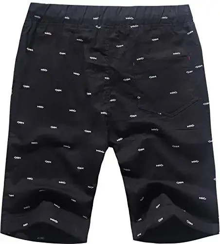 Boisouey Men's Linen Casual Classic Fit Short Summer Beach Shorts - BOISOUEY (1)