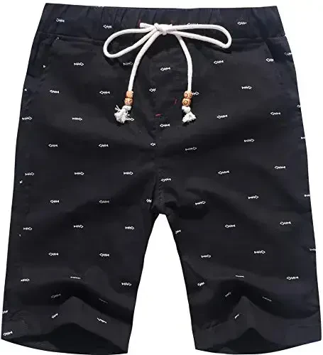 Boisouey Men's Linen Casual Classic Fit Short Summer Beach Shorts - BOISOUEY