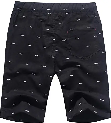 Boisouey Men's Linen Casual Classic Fit Short Summer Beach Shorts - BOISOUEY (1)