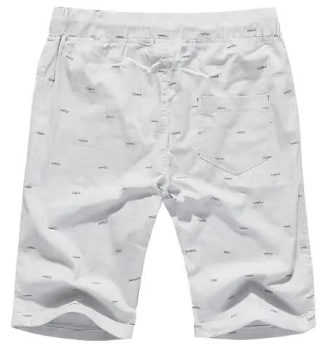 Boisouey Men's Linen Casual Classic Fit Short Summer Beach Shorts - 4