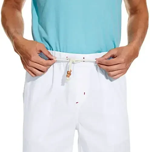 Boisouey Men's Linen Casual Classic Fit Short Summer Beach Shorts - 3