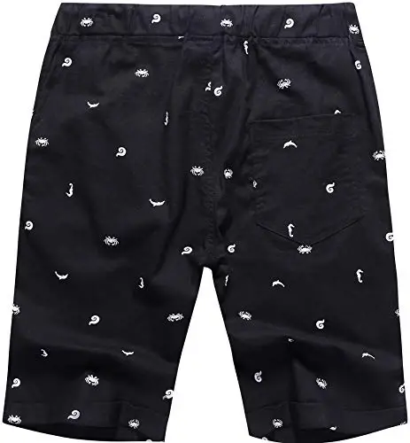 Boisouey Men's Linen Casual Classic Fit Short Summer Beach Shorts - 8