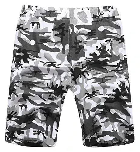 Boisouey Men's Linen Casual Classic Fit Short Summer Beach Shorts - BOISOUEY (1)