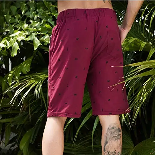 Boisouey Men's Linen Casual Classic Fit Short Summer Beach Shorts - 11