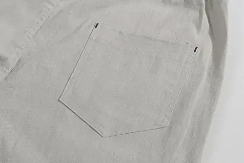 Boisouey Men's Linen Casual Classic Fit Short Summer Beach Shorts - 5