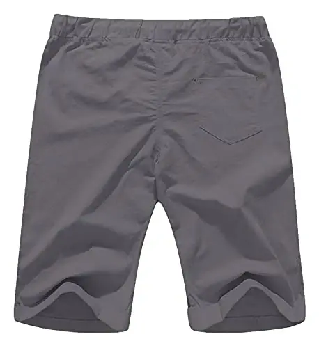 Boisouey Men's Linen Casual Classic Fit Short Summer Beach Shorts - BOISOUEY (1)