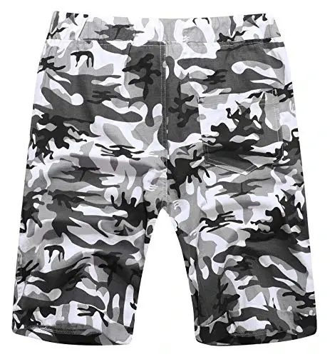 Boisouey Men's Linen Casual Classic Fit Short Summer Beach Shorts - 2