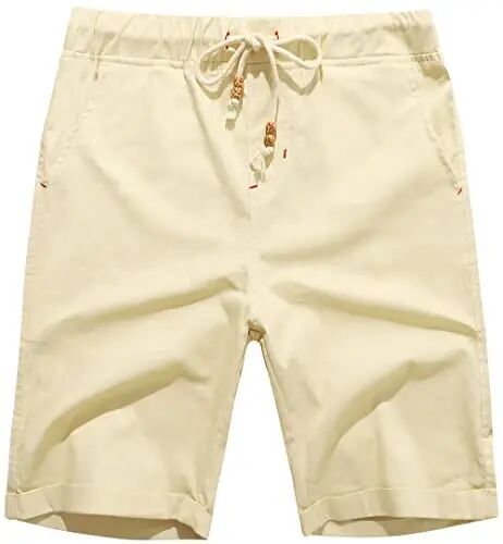Boisouey Men's Linen Casual Classic Fit Short Summer Beach Shorts - Boisouey