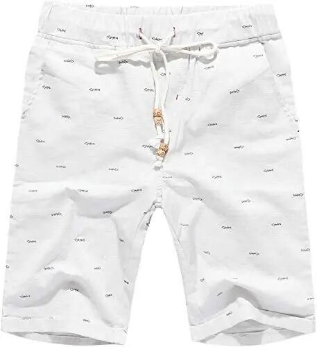 Boisouey Men's Linen Casual Classic Fit Short Summer Beach Shorts - Boisouey
