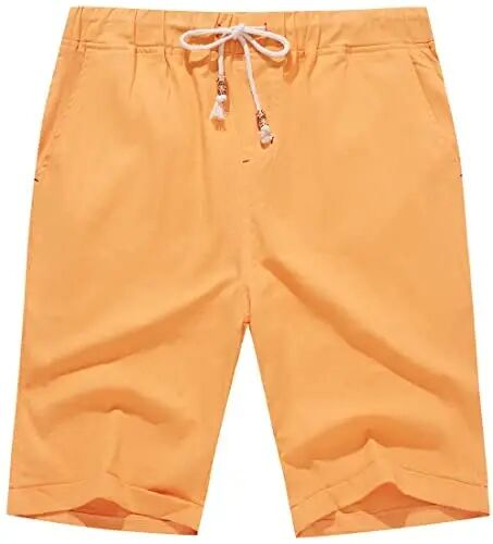 Boisouey Men's Linen Casual Classic Fit Short Summer Beach Shorts - Boisouey