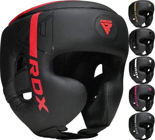 RDX Headgear for Boxing, Training, Adjustable Padded KARA Head Gear for Cheeks, Forehead and Ear Protection, Red, Medium-RED - RDX
