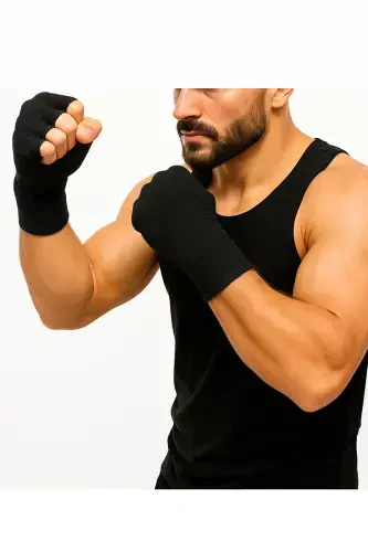 Boks Bandaji Qora Tayyor Bandaj Qo'lqop Kiyiladigan Boks Bandaji Tayyor Boks Bandaji Qo'l O'rash Tayyor - 4