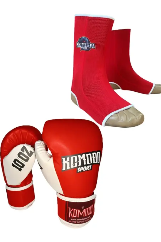 Boks Eldiveni 10 oz /Kick Boks,Muay Thai Ayak Çorabı - KIRMIZI - KOMODO SPORT