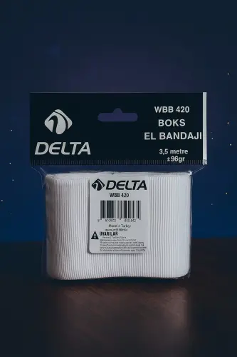 Boks Kickbox Muay Thai Sanda El Bandajı 3,5 Metre x 2 Adet - Beyaz - DELTA (1)