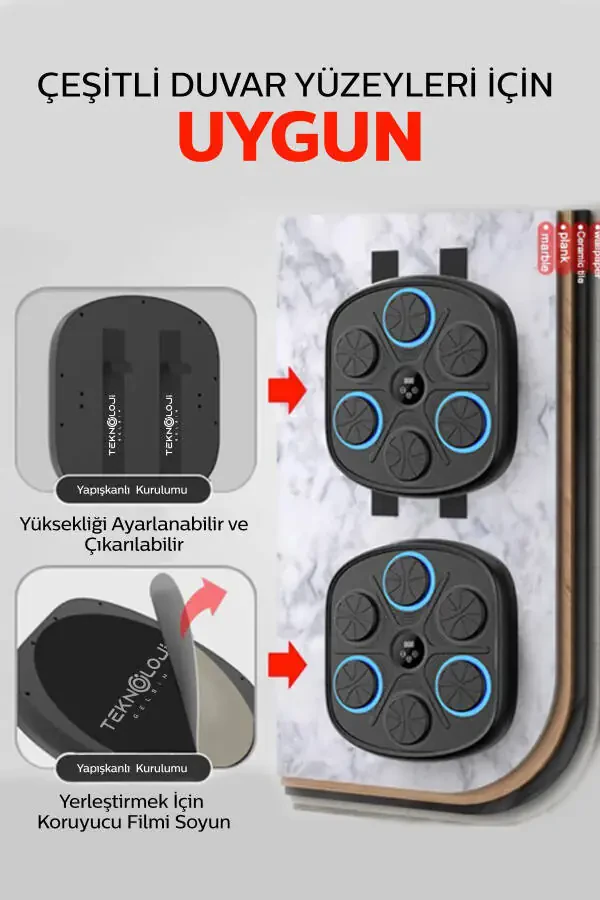 Boks Mashg'ulot Mashinasi RGB Musiqali Bluetooth Karnay Yosh Katta Boks Mashqlari Qo'lqop Sovg'a - 4