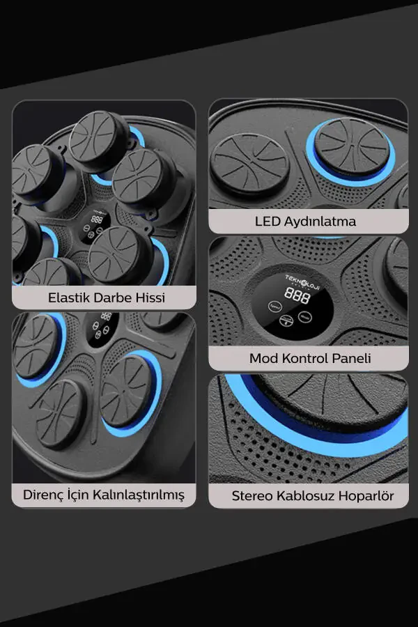 Boks Mashg'ulot Mashinasi RGB Musiqali Bluetooth Karnay Yosh Katta Boks Mashqlari Qo'lqop Sovg'a - 5