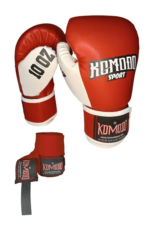 Boks qo'lqopi bandaj to'plami /Kikboks qo'lqopi bandaj to'plami /Muay Tay boks qo'lqopi bandaj to'plami - qizil - KOMODO SPORT