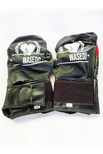 Боксерские перчатки OZ с верхним карманом без губки, с выбором цвета - Черные - Modazone (1)