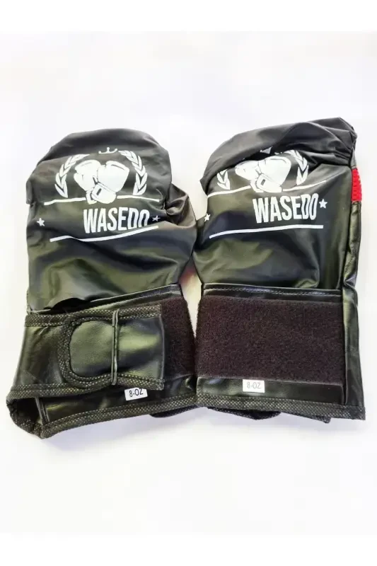 Боксерские перчатки OZ с верхним карманом без губки, с выбором цвета - Черные - 2