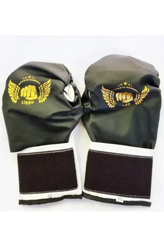 Боксерские перчатки OZ с верхним карманом без губки, с выбором цвета - Черные - 4