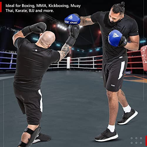 Боксерские подушки RDX Focus Mitts, изогнутые подушки для рук из кожи Мая с крюком и джебом, идеально подходит для MMA, кикбоксинга, боевых искусств, муай-тай, карате, тренировок по ударам, тренировочного щита - 6