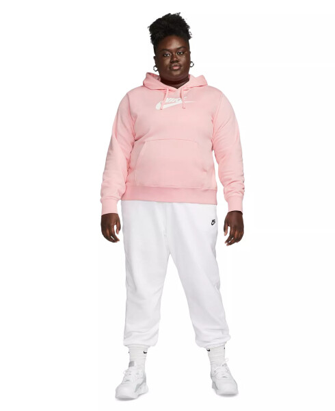 Bol Beden Aktif Spor Giyim Kulübü Kapüşonlu Yumuşak Pembe Polar Sweatshirt - 6