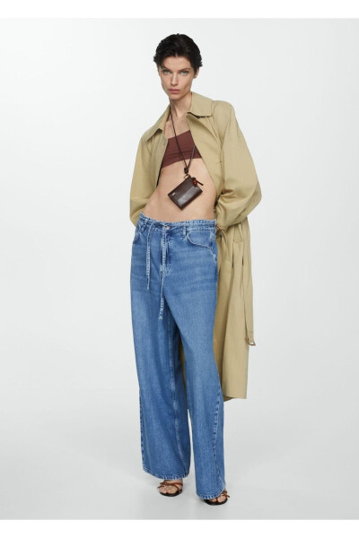 Wide Leg Büzgülü Bol Jean Pantolon - 2