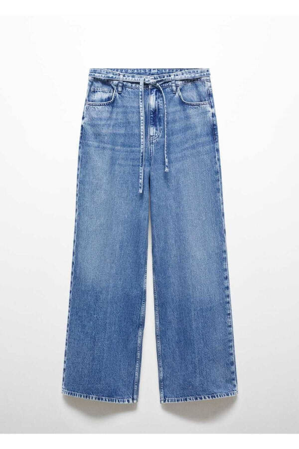 Wide Leg Büzgülü Bol Jean Pantolon - 3