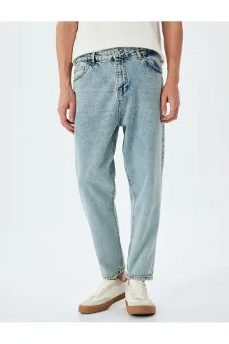 Loose Fit Kot Pantolon - Steve Jean-Açık İndigo - 3