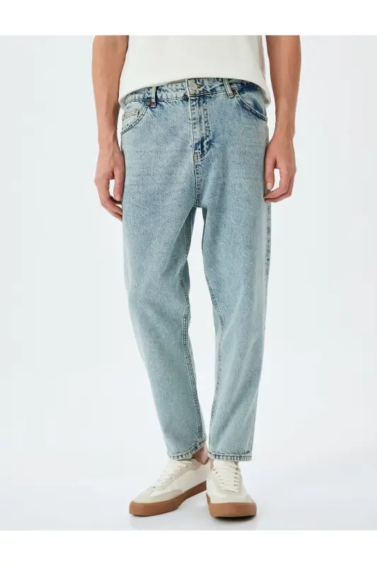 Loose Fit Kot Pantolon - Steve Jean-Açık İndigo - 3