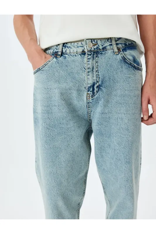 Loose Fit Kot Pantolon - Steve Jean-Açık İndigo - 5