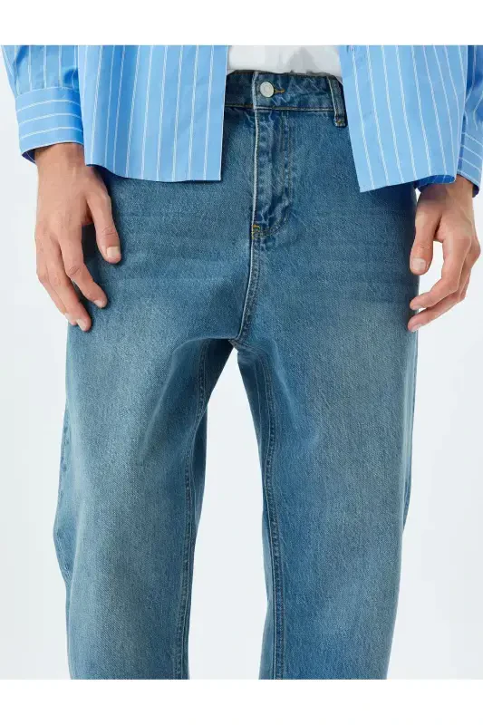 Loose Fit Kot Pantolon - Steve Jean-İndigo - 5