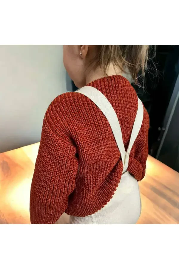 Bola-bola / Qizaloq Bolasi uchun Velosiped Yoqali Katta Hajmdagi Triko Ko'ylagi - 1