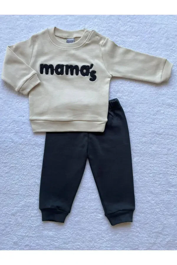 Bolajonlar uchun Mama's tikilgan 2 qismli futbolka va shim to'plami - 5