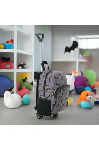 Bolalar bog'chasi Bolalar bog'chasi Trolley Sumkasi 2 bo'limli Suvli orqa kundalik foydalanish Bosmali maktabgacha sumkasi - Batman kulrang 