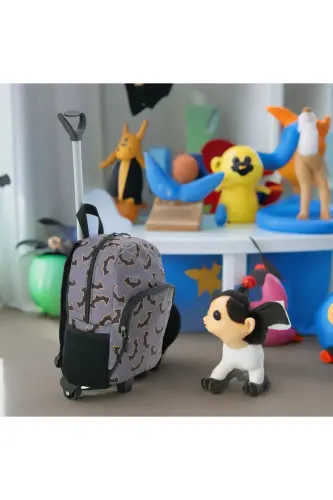 Bolalar bog'chasi Bolalar bog'chasi Trolley Sumkasi 2 bo'limli Suvli orqa kundalik foydalanish Bosmali maktabgacha sumkasi - Batman kulrang - 3