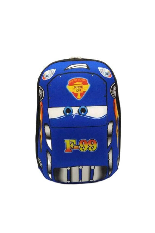 Bolalar bog'chasi va maktabgacha ta'lim muassasasi bolalar uchun orqa maktab sumkasi Cars F99 (ko'k) 3-6 yosh 5D relyefli 33CM - 1